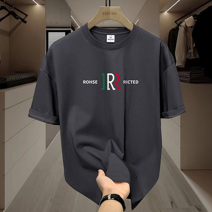 Summer Trendy All-match Breathable Pure Cotton Short-sleeved T-shirt Men's Teenagers Loose Round Neck Casual Half-sleeved T-shirt