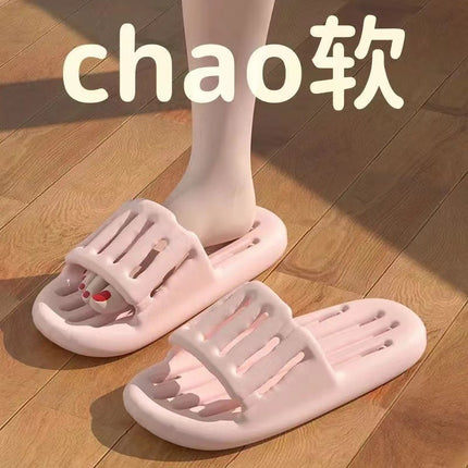 Slippers for Women's Home Bathing Non-Slip Soft Bottom 2024 New Couple Bathroom Home Dormitory Leaking Sandals Men's Summer Slippers