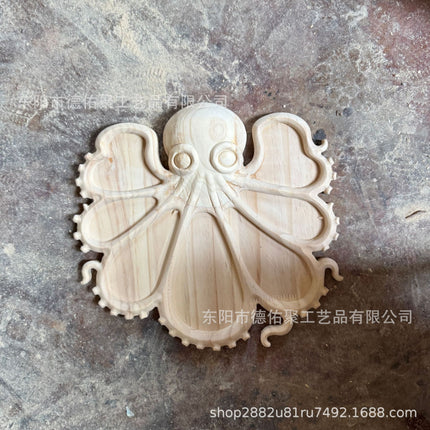 Tray wooden octopus shape creative snacks melon seeds fruit plate platter cross-border new Octopus Charcute