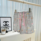 Gray plaid (003 double-layer gauze shorts) / One size fits all