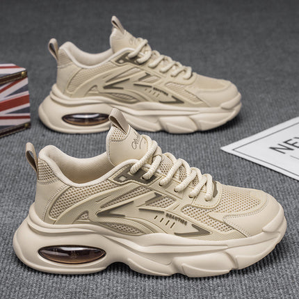 Summer New Breathable Men's Shoes 2025 Trendy Versatile Thick-Soled Sneakers Casual Running Dad Shoes