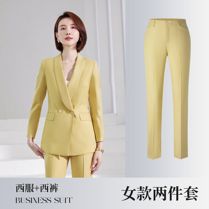Khaki Professional Suit Men's and Women's Business Dress Executive Suit Tooling Real Estate Sales Office Work Clothes