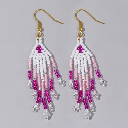 Gradient Long Tassel Earrings Women's European and American Bohemian Style Summer Holiday Girlfriend Gift Earrings Wholesale