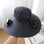 Bucket hat solar fan-grey