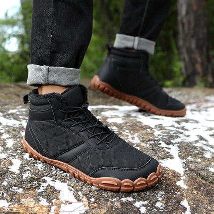 Winter Men's and Women's Large Cotton Shoes, Outdoor Sports Shoes, Velvet Thickeneded Warm Anti-Slip Hiking Shoes, High-Top Cold-Resistant Snow Boots