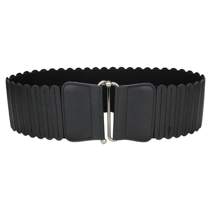 Women's Wide Black Elastic Waist Belt Simple Decoration with Dress Sweater down Jacket Coat Belt Wholesale