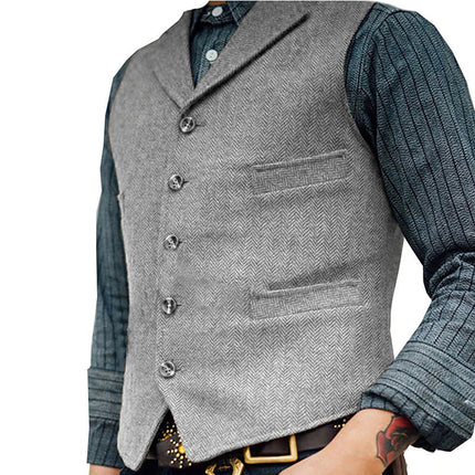 2025 Spring and Autumn Cross-Border Wish Korean Fashion New Single-Breasted Jacket Vest Men's Sleeveless Top