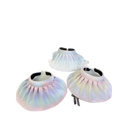 Anti-ultraviolet Sunscreen Hat Women's Summer Hair Band Sunshade Hat Face-covering Sports Black Glue Sun Hat Shell Hat Empty Top