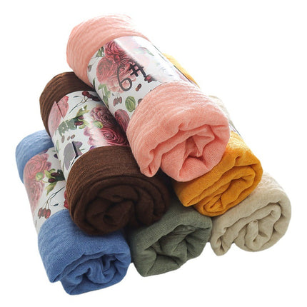 New Spring and Summer Fashion Cotton and Linen Solid Color Headscarf Beach Towel Sun Protection Large Size Silk Scarf Shawl for Women