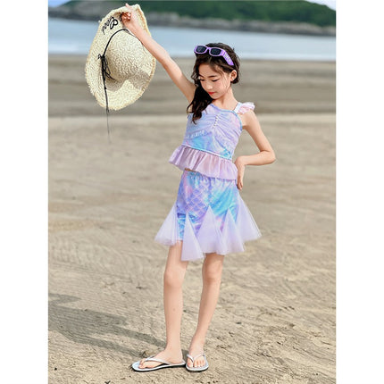 Girls' Swimsuit 2025 New Model Mermaid Style, Stunning Seaside Resort Style, High Aesthetic Value, Trendy Beachwear, Very Attractive