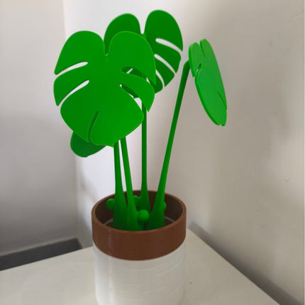 Monstera coaster plant Bamboo Coaster Plant with Magnet 3D Printing Cross-border Explosions