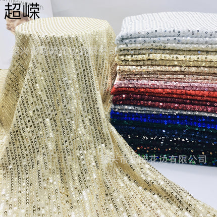 26 Colors in Stock 3mm Straight Strip Spandex Elastic Mesh Fabric Sequin Embroidery Fabric Dress Clothing Spring and Summer Sequin Fabric