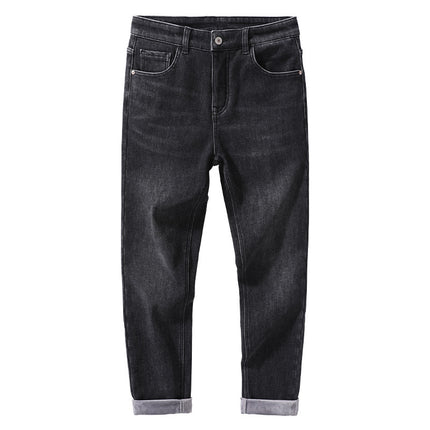 Xintang Jeans Men's Autumn and Winter Velvet Warm Slim Straight Men's Thickeneded Cold-Resistant Men's Casual Long Pants
