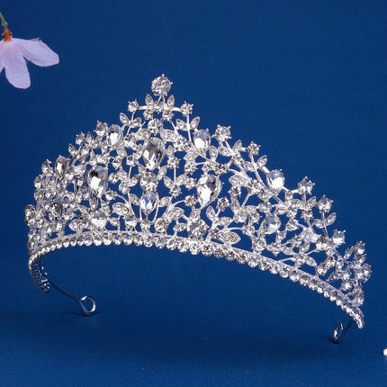 European and American All-match Bride Wedding Hair Accessories Light Luxury Full Diamond Birthday Party Crown Baroque Vintage Rhinestone Crown