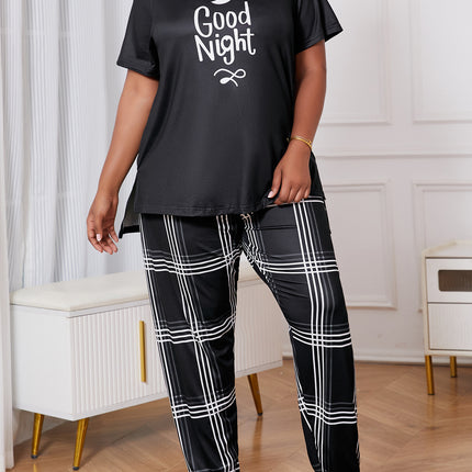 Cross-border foreign trade wholesale plus size pajamas women's summer new loose comfortable printed short sleeve trousers pajamas suit