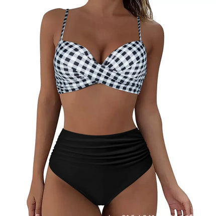 Split swimsuit sexy bikini swimsuit European and American foreign trade in stock wholesale beach vacation split swimsuit