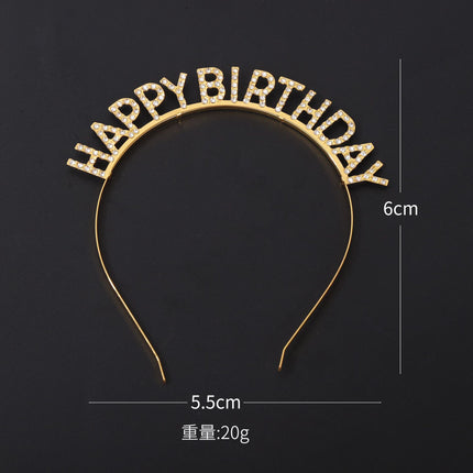 Decorations Iron Hair Hoop Ornaments Headband Cake Decoration Happy Birthday Letter Party Birthday Headband Halloween