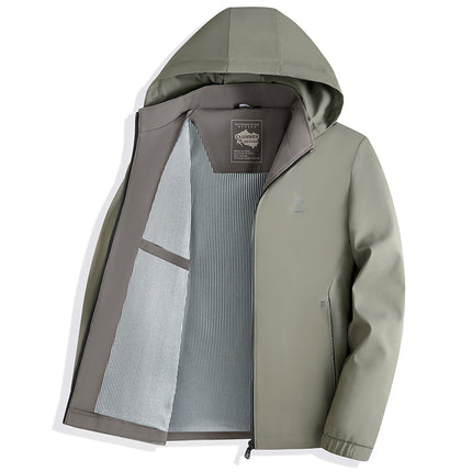 2025 Autumn Middle-aged and Elderly Dad Jacket Coat New Business Removable Hooded Autumn Casual Fashion All-match
