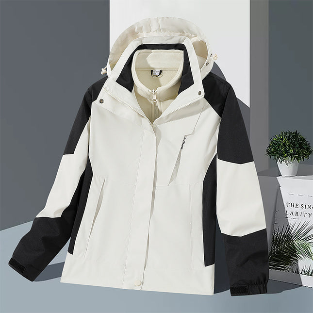 Explosive Loose All-match Mink Velvet Couple Outdoor Sports Charge Clothes Men's and Women's Charge Clothes Three-in-One Jacket