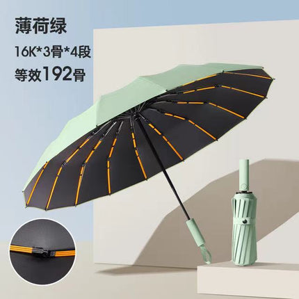 Thickened and Enlarged Umbrella for Both Sunny and Rainy Weather, Women's Sunshade Umbrella, Wholesale Rain Gear, Folding Large Umbrella, 24-Rib Umbrella, Automatic Wholesale 16
