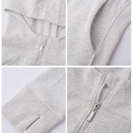 Forest Green Slim Casual Sweatshirt Hooded Jacket Women's Sports Yoga Fishbone New Top Korean Style Early Autumn Thin