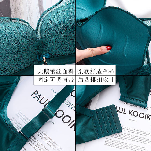 Explosions Swan Dream Lace Bra Gather No Steel Ring Women's Adjustable Underwear Thickness Cup Factory Explosions on behalf of the hair