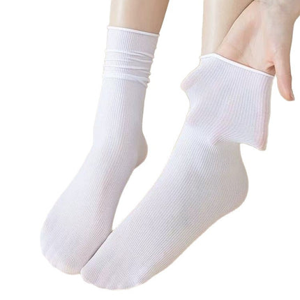 Ice Socks 2025 Popular Women's Summer Thin Pure Color Mid-Calf Socks for Girls Summer Japanese Style Style Sweat-Absorbent, Breathable and Deodorant
