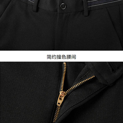 Men's Casual Pants Autumn and Winter Thick Brushed Straight Pants Business Wrinkle-Free Long Pants Men 4D275