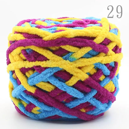 Factory wholesale 100g thick ice strip wool single-strand woven wool ball hook crochet slippers thread self-woven wool ball