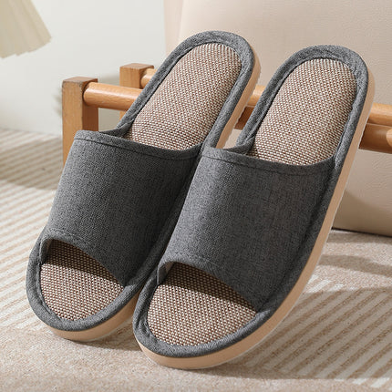 Linen Slippers for Women in Spring & Fall Seasons Indoor Household Cotton and Linen Slippers for Home Non-Slip Summer Male Couple Wholesale