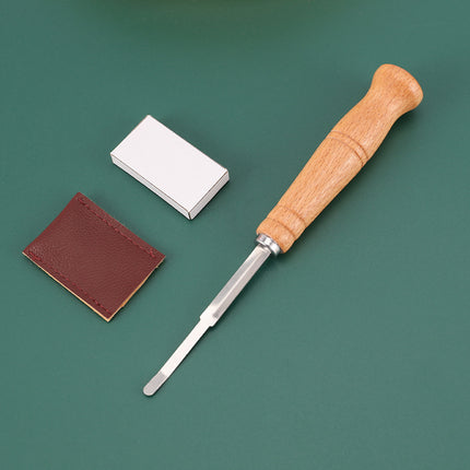 Wooden Handle Curved Bread Cutter Creative Stainless Steel Bread Trimming Knife Dough Dividing Knife European Style Baguette Cutting Pattern