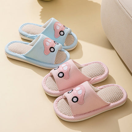Male and Female Baby Summer Cartoon Car Four Seasons Linen Children's Sandals Open-Toe Slippers