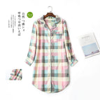 Q pink green—check—velvet skirt / M