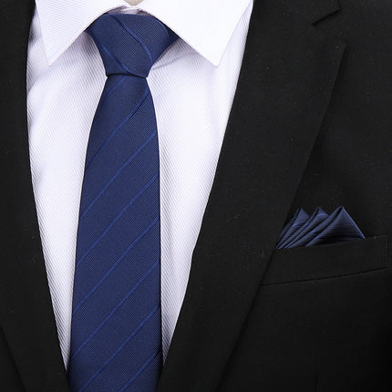 Formal wear wedding tie men's 8CM bridegroom wedding Korean style wine red business tie narrow zipper lazy men and women