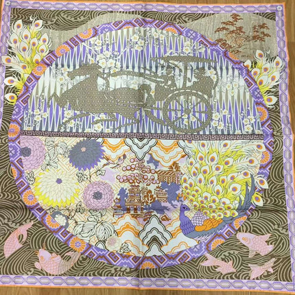 Luxury Palace Silk Twill Silk 14 Mm Large Square Scarf Spring and Autumn New Mulberry Silk Scarf Women's Shawl Scarf