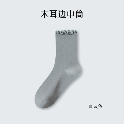 Summer socks women loose pile socks women summer thin breathable tube wooden ear cotton socks Zhuji socks wholesale