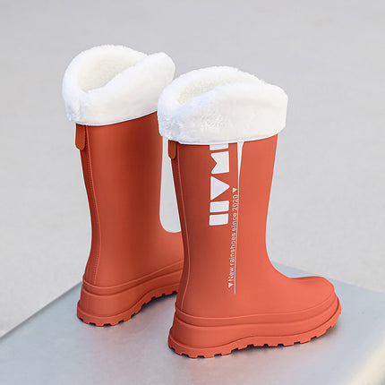 Korean-Made Single-Layer Russian Cross-Border Fashion High-Top Women's Rain Boots, Non-Slip Waterproof Rubber Shoes, Versatile New Style