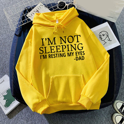 I didn't sleep I'm Not Sleeping printed hooded hooded vests autumn and winter European and American men and women cross the border