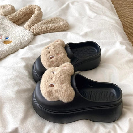 2026 Summer Hot-Selling Sweet Style Closed-Toe Half-Slip Sandals for Home and Outdoor Wear, Korean Version, Wear-Resistant, Non-Slip, Silent, High-Heeled, Height-Increasing