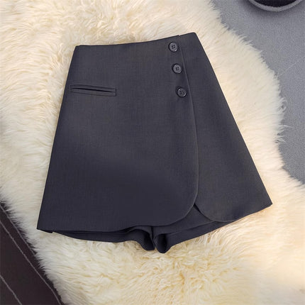 Grey Leggings Skirt Women's 2025 Spring and Summer All-match Casual Suit Shorts High Waist Slimming Outer Wear A- Line Wide Leg Pants