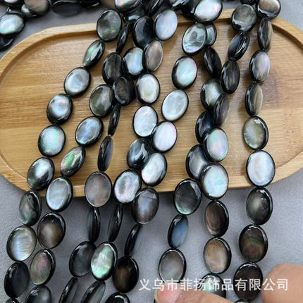 Seawater Shell Black Butterfly Shell 12X16Mm Curved Oval Drum Surface Shell DIY Clothing Necklace Bracelet Accessories Batch