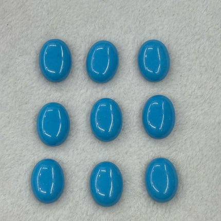 Blue turquoise oval ring egg-shaped flat-bottomed DIY earrings earrings ring table inlay accessories