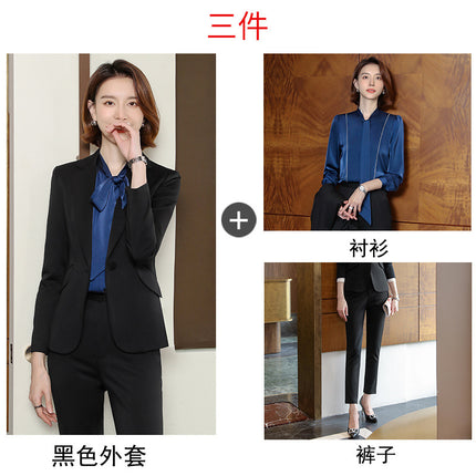 2023 autumn and winter professional style suit female manager professional attire temperament goddess fan sense suit suit pink small suit