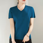 V-neck seaweed blue / S