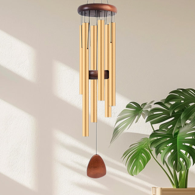 37 inch cross-border explosions wind chime six tube retro aluminum tube wind chime home decoration pendant three-color wall decoration pendant wholesale