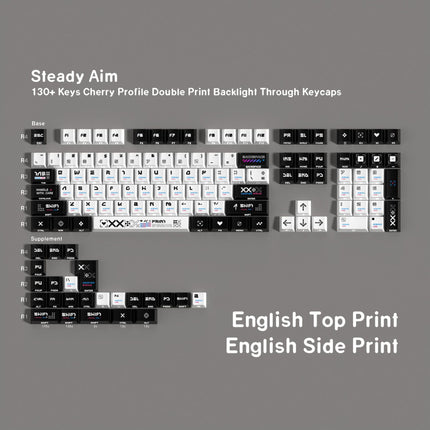 Printing set double engraved light transmission Pbt thermal sublimation original full set of key caps German Korean Spanish European gauge