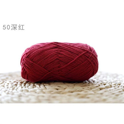 Xuefeier 4-Strand Milk Cotton Wool Ball 4-Strand Combed Cotton Thread Does Not Ball Baby Hand-Knitted DIY Cute Doll