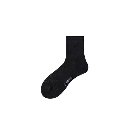 Mid-Calf Socks Ins Casual Versatile Pure Color Socks Men's Non-Slip Antibacterial Sports Socks High Elastic Non-Stretching Towel Socks