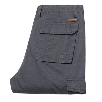 Pure Cotton Multi-Pocket Work Pants for Men, Loose Straight-Leg Casual Pants, Durable Outdoor Large Size Long Pants for Men