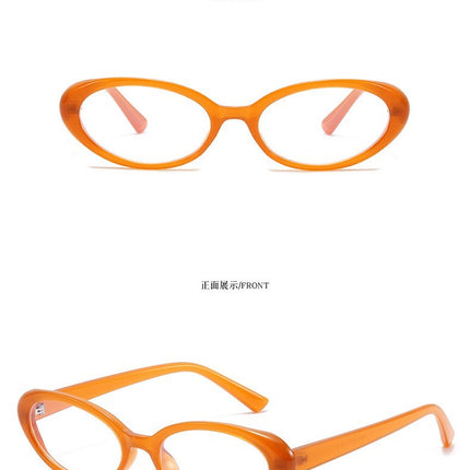 Retro Oval Frame Small Frame Narrow Frame Black Frame Glasses Women's Small Face Plain Artifact Cat's Eye Eye Internet Celebrity Royal Sister Cat Style